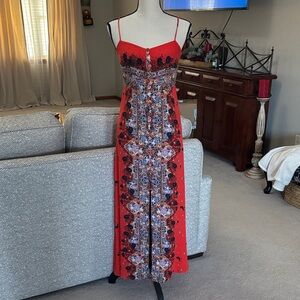 We The Free orange  and navy   Floral Maxi Dress